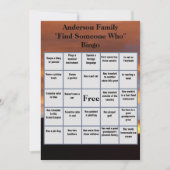 Zoek iemand die bingo | Familiereünie zonsondergan Kaart (Voorkant)