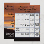 Zoek iemand die bingo | Familiereünie zonsondergan Kaart (Voorkant / Achterkant)