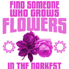 Zoek iemand die bloemen kweekt in het donkerste de t-shirt