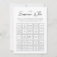 Zoek iemand die gasten Bingo spel Kaart