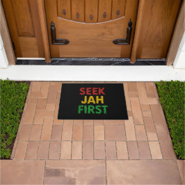 Zoek Jah Eerst Rastafari Reggae Rasta Kleuren Deurmat