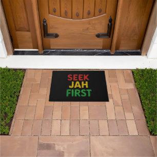 Zoek Jah Eerst Rastafari Reggae Rasta Kleuren Deurmat