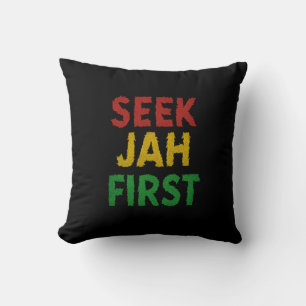 Zoek Jah Eerst Rastafarian Reggae Rasta Kleuren Kussen