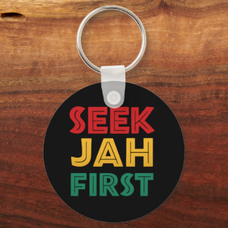 Zoek Jah Eerst Rastafarian Reggae Rasta Kleuren Sleutelhanger