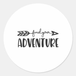 Zoek je avontuur ronde sticker
