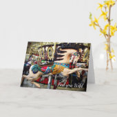 Zoek je  carrouseltypografie met een wilde retro kaart (Gele Bloem)