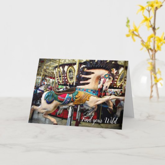 Zoek je  carrouseltypografie met een wilde retro kaart (Gele Bloem)