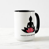"Zoek je centrum, ontsteek je geest." YOGA LIEFHEB Mok (Voorkant rechts)