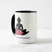 "Zoek je centrum, ontsteek je geest." YOGA LIEFHEB Mok (Voorkant links)