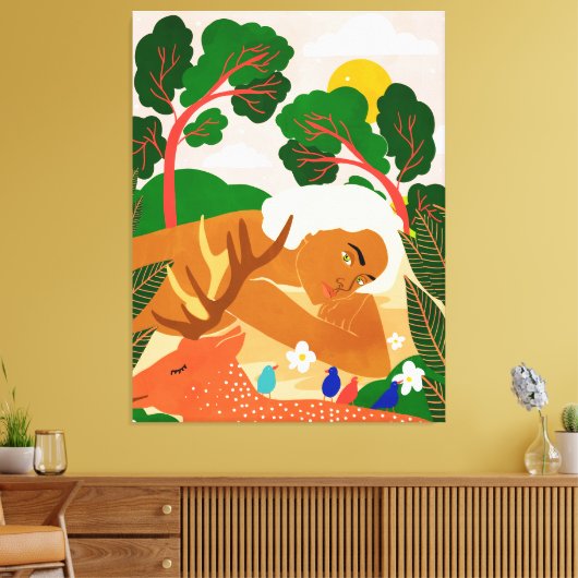 Zoek je gelukkige plek en ga er vaak heen canvas afdruk (Insitu (Woonkamer))