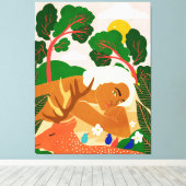 Zoek je gelukkige plek en ga er vaak heen canvas afdruk (Insitu (Houten vloer))