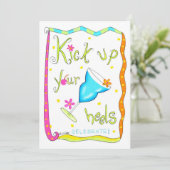Zoek je Heels Blue Drink Party-uitnodiging Kaart (Staand voorkant)