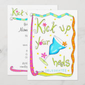 Zoek je Heels Blue Drink Party-uitnodiging Kaart (Voorkant / Achterkant)