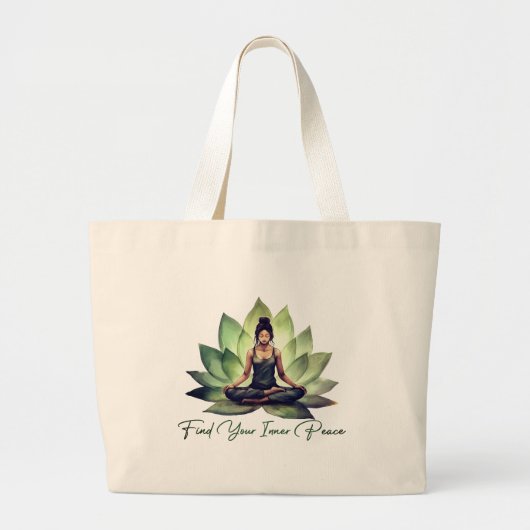Zoek je innerlijke vrede grote tote bag (Voorkant)