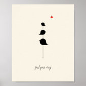 Zoek je manier waarop vogels zwart rood worden get poster (Voorkant)