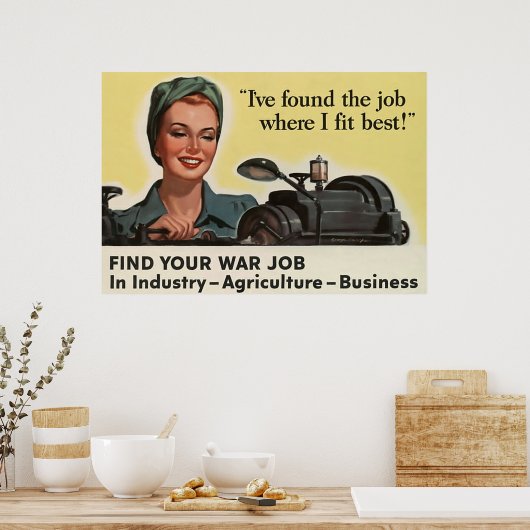 Zoek je oorlogstaak ~  Tweede Wereldoorlog. Poster (Keuken)