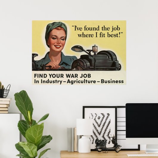 Zoek je oorlogstaak ~  Tweede Wereldoorlog. Poster (Thuiskantoor)