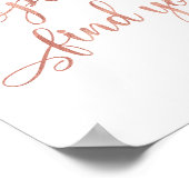 "Zoek je plaats" Roos Gold Wedding Sign Poster (Hoek)