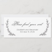 Zoek je stoel. Bloemen eenvoudige bruiloft. botani Kaart (Voorkant)