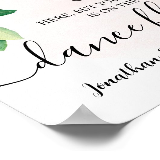 Zoek je stoel Bruiloftsreceptie Citroenen Roze Bor Poster (Hoek)