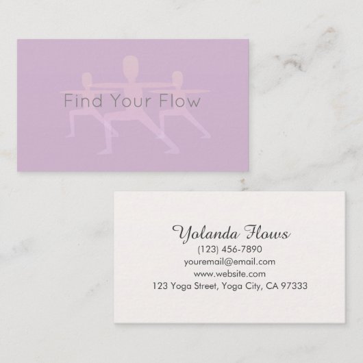 Zoek je stroommeter Pose Yoga Visitekaartje (Voorkant / Achterkant)