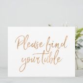 "Zoek je tabel op met de stijlvolle Gold Roos Kaart (Staand voorkant)