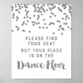 Zoek je zegenbord Silver Confetti Poster (Voorkant)