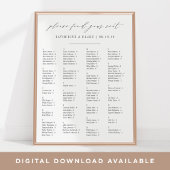 Zoek je zetel | Alfabetische zitplaats Poster