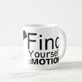 Zoek jezelf in beweging Mok | Zwart-wit (Voorkant rechts)