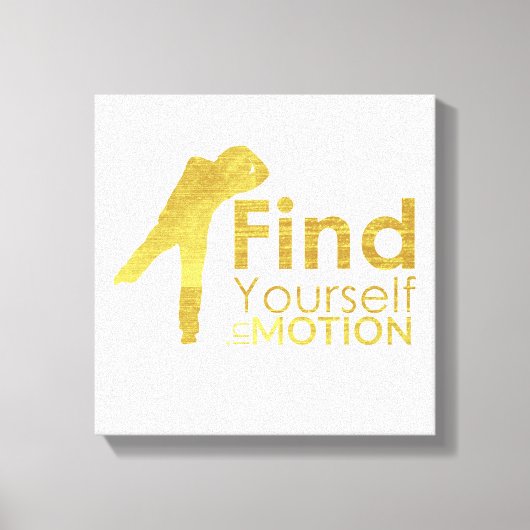 Zoek jezelf in bewegingsdoek | Goud Canvas Afdruk (Voorkant)