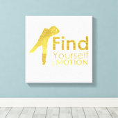 Zoek jezelf in bewegingsdoek | Goud Canvas Afdruk (Insitu (Houten vloer))