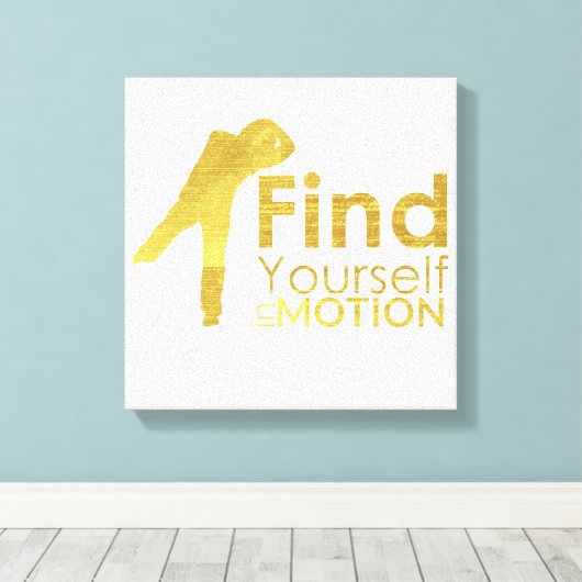 Zoek jezelf in bewegingsdoek | Goud Canvas Afdruk (Insitu (Houten vloer))