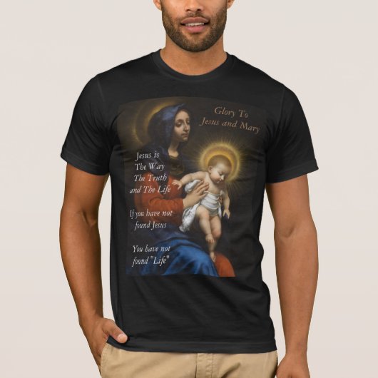 Zoek Jezus bij het leven T-shirt (Voorkant)