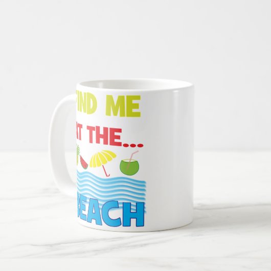 Zoek me bij de tropische vactie in de Oostzee Koffiemok (Voorkant links)
