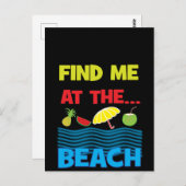 Zoek me bij het zomervakantieontwerp briefkaart (Voorkant / Achterkant)