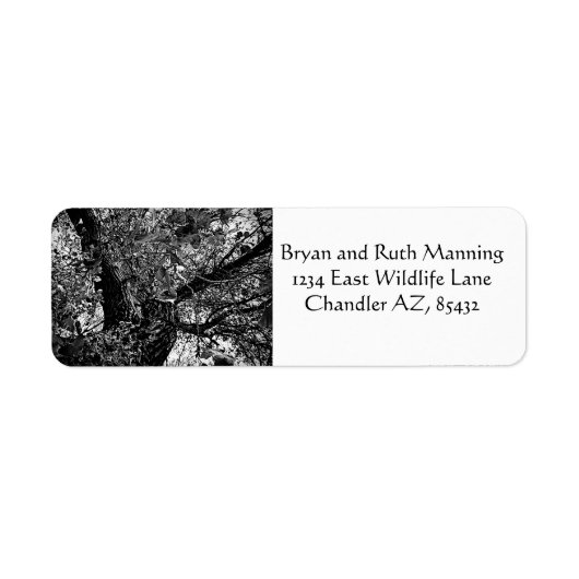 Zoek me in de bomen etiket (Voorkant)