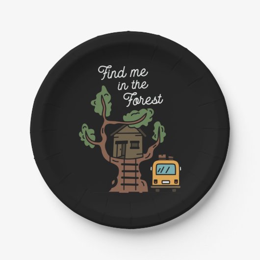 Zoek me in het bos papieren bordje (Voorkant)