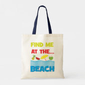 Zoek me in het strand Tropisch Tote Bag (Achterkant)