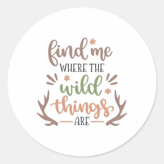 Zoek me waar de wilde dingen zijn ronde sticker (Voorkant)