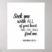 Zoek met al je hart en vind Jeremiah 29:13 Poster (Voorkant)