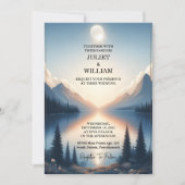 Zoek Mountain Lakeside Forest Outdoor Lake Wedding Kaart (Voorkant)