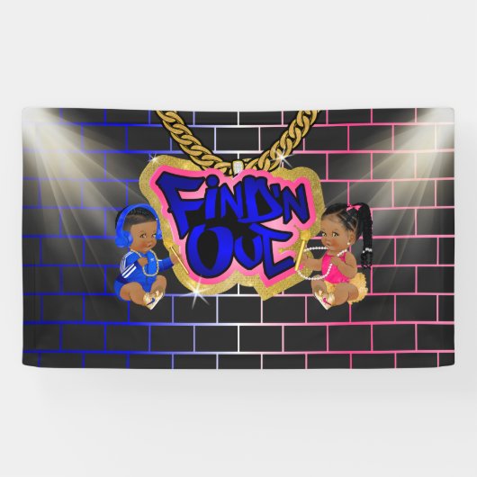 Zoek 'N Out Banner! Gender onthullen! Spandoek (Horizontaal)