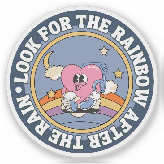Zoek naar de Regenboog Na de Regen Sticker (Voorkant)