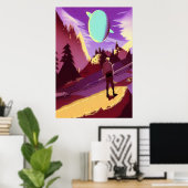 Zoek naar de verloren planeet | AI Art Poster (Thuiskantoor)