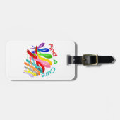 Zoek naar een zuivere kleurrijke kankerstaart bagagelabel (Voorkant horizontaal)