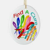 Zoek naar een zuivere kleurrijke kankerstaart keramisch ornament (Rechts)