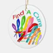 Zoek naar een zuivere kleurrijke kankerstaart keramisch ornament (Links)