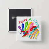 Zoek naar een zuivere kleurrijke kankerstaart vierkante button 5,1 cm (Voorkant /achterkant)