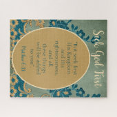 Zoek naar God Eerste Floral achtergrond Legpuzzel (Horizontaal)