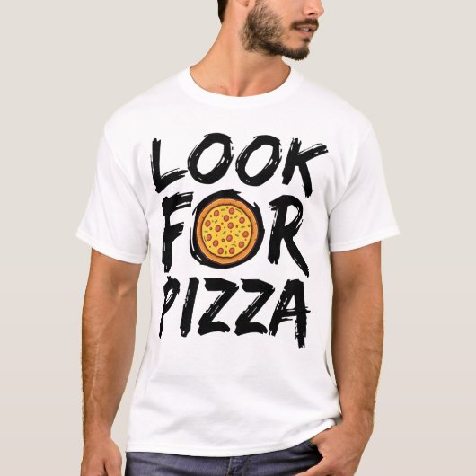 Zoek naar pizza t-shirt (Voorkant)